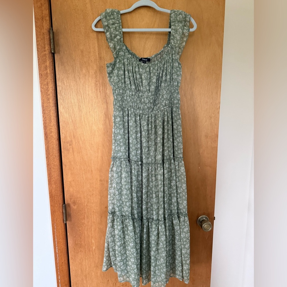 Trixxi Green Floral Maxi Dress